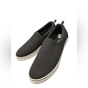 Mountain Ridge Elegant Black Canvas Slip-On Loafers S7